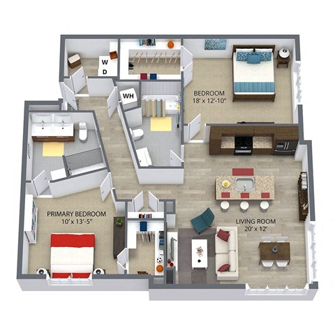 C9 Floor Plan at Aster Apartments, Beachwood